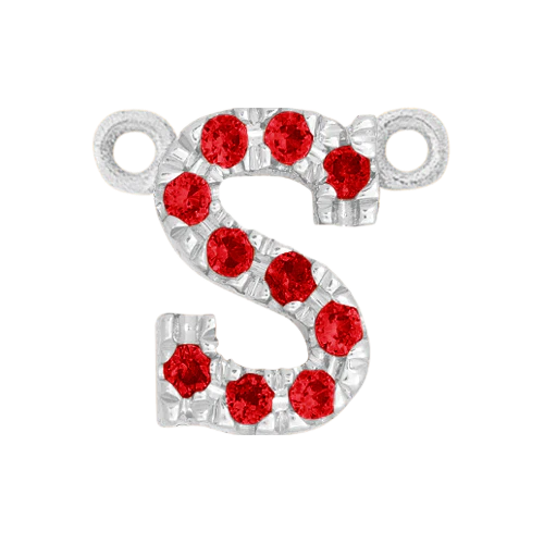 Ruby + 14k White Gold Letter Charm - Image 19