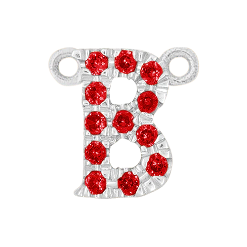 Ruby + 14k White Gold Letter Charm - Image 2