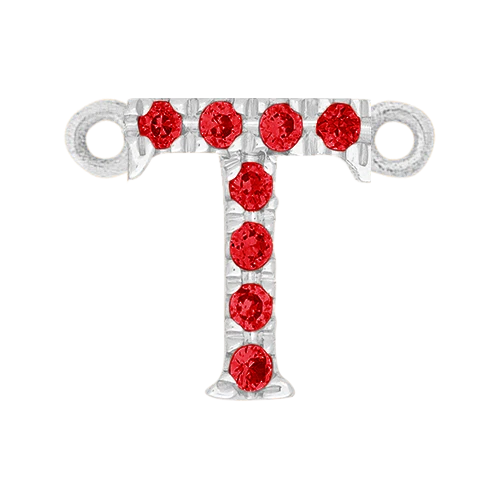Ruby + 14k White Gold Letter Charm - Image 20