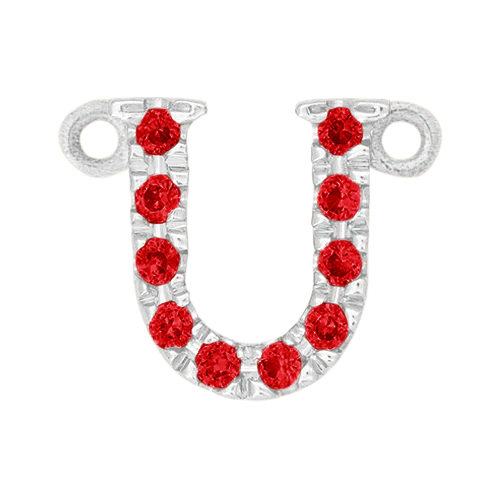 Ruby + 14k White Gold Letter Charm - Image 21
