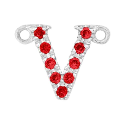 Ruby + 14k White Gold Letter Charm - Image 22