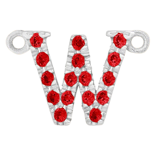 Ruby + 14k White Gold Letter Charm - Image 23