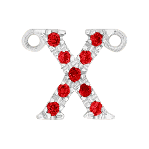 Ruby + 14k White Gold Letter Charm - Image 24