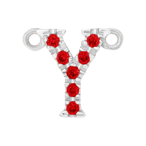 Ruby + 14k White Gold Letter Charm - Image 25