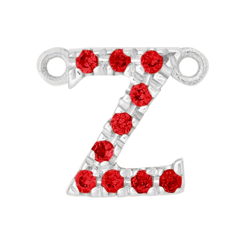 Ruby + 14k White Gold Letter Charm - Image 26