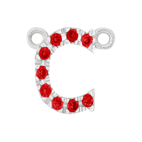 Ruby + 14k White Gold Letter Charm - Image 3