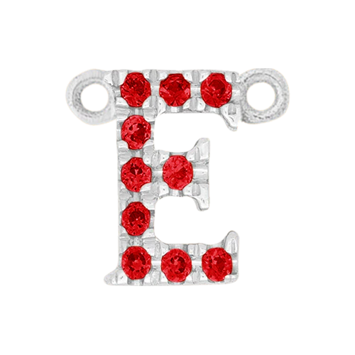 Ruby + 14k White Gold Letter Charm - Image 5