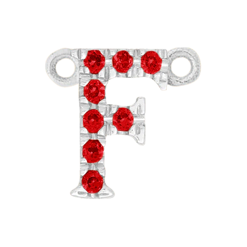 Ruby + 14k White Gold Letter Charm - Image 6