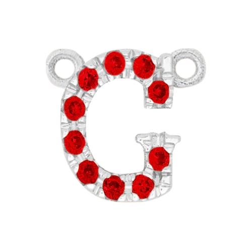 Ruby + 14k White Gold Letter Charm - Image 7