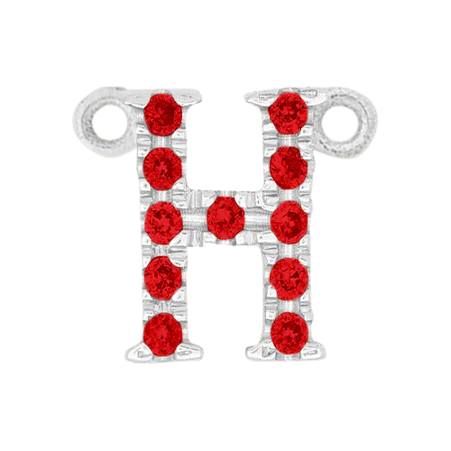 Ruby + 14k White Gold Letter Charm - Image 8
