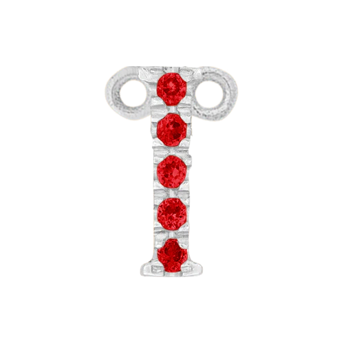 Ruby + 14k White Gold Letter Charm - Image 9