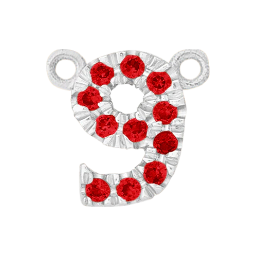 Ruby + 14k White Gold Number Charm - Image 10