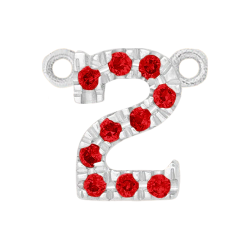 Ruby + 14k White Gold Number Charm - Image 3