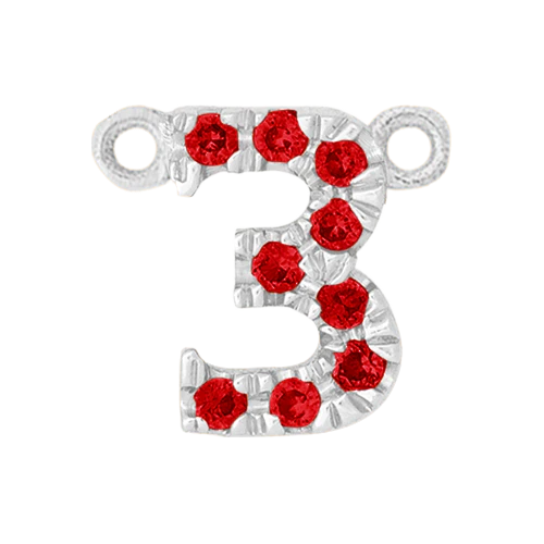 Ruby + 14k White Gold Number Charm - Image 4