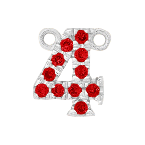 Ruby + 14k White Gold Number Charm - Image 5