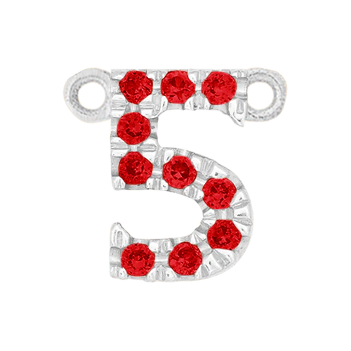 Ruby + 14k White Gold Number Charm - Image 6