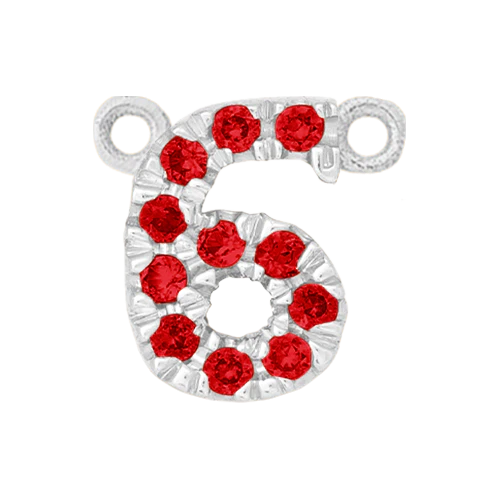 Ruby + 14k White Gold Number Charm - Image 7
