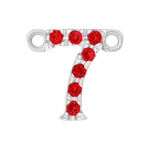 Ruby + 14k White Gold Number Charm - Image 8