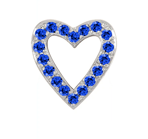 White Gold, Blue Sapphire Charm Bead - Image 3