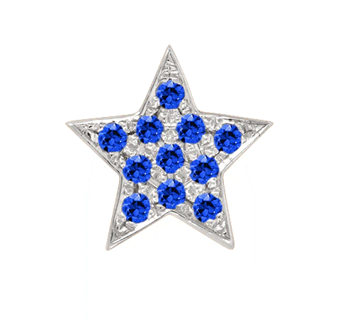 White Gold, Blue Sapphire Charm Bead - Image 4