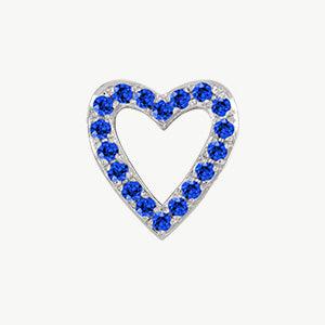 White Gold, Blue Sapphire Charm Bead - Image 7