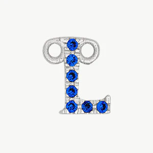 White Gold, Blue Sapphire Letter - Image 40