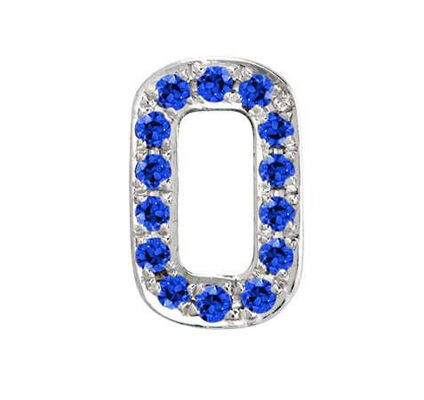 White Gold, Blue Sapphire Number Bead - Image 12