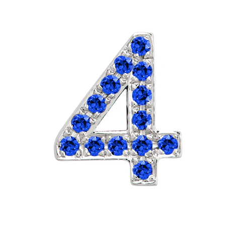 White Gold, Blue Sapphire Number Bead - Image 16