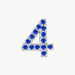 White Gold, Blue Sapphire Number Bead - Image 6
