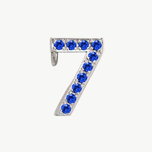 White Gold, Blue Sapphire Number Bead - Image 9