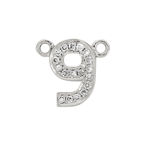 White Diamond + 14k White Gold Number Charm - Image 10