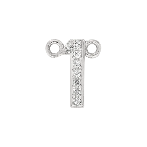 White Diamond + 14k White Gold Number Charm - Image 2