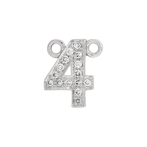 White Diamond + 14k White Gold Number Charm - Image 5