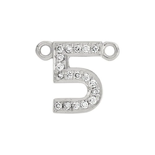 White Diamond + 14k White Gold Number Charm - Image 6