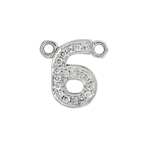 White Diamond + 14k White Gold Number Charm - Image 7