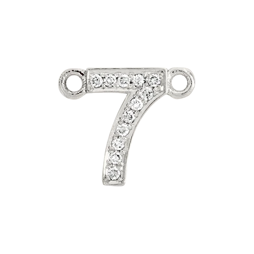 White Diamond + 14k White Gold Number Charm - Image 8
