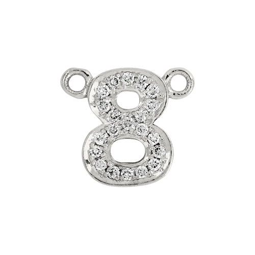 White Diamond + 14k White Gold Number Charm - Image 9