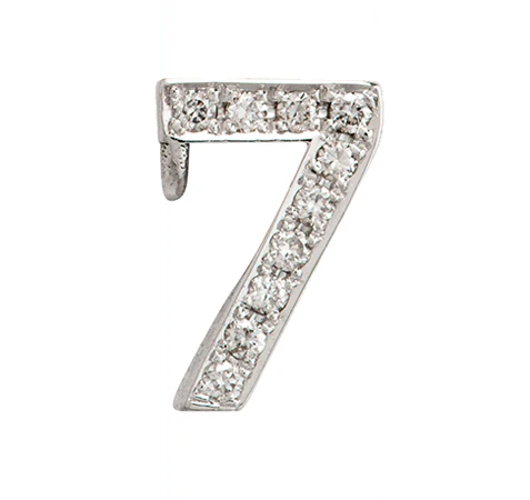 White Gold, White Diamond Number Bead - Image 10