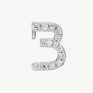 White Gold, White Diamond Number Bead - Image 16