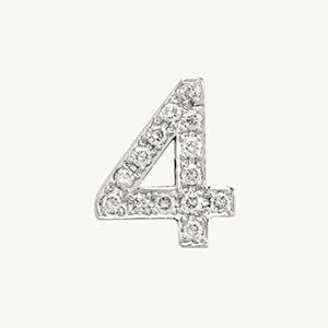 White Gold, White Diamond Number Bead - Image 17
