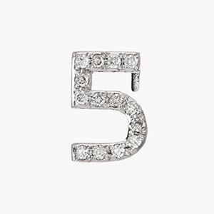 White Gold, White Diamond Number Bead - Image 18
