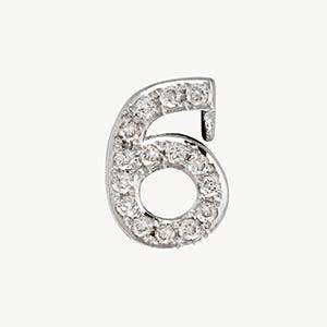 White Gold, White Diamond Number Bead - Image 19