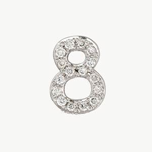 White Gold, White Diamond Number Bead - Image 21