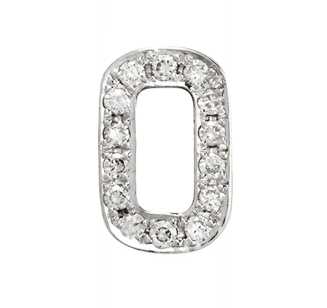 White Gold, White Diamond Number Bead - Image 3