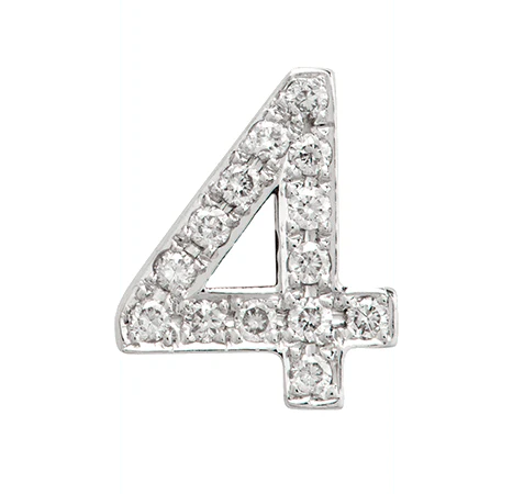 White Gold, White Diamond Number Bead - Image 7
