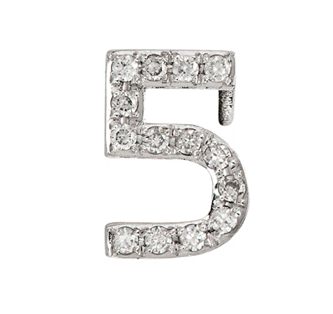 White Gold, White Diamond Number Bead - Image 8