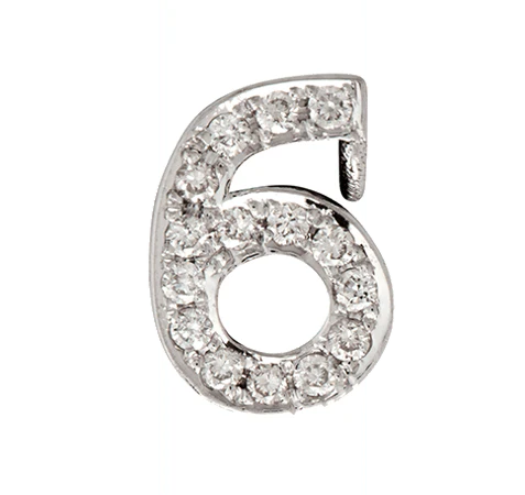 White Gold, White Diamond Number Bead - Image 9