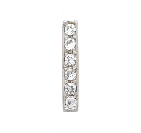 White Gold, White Diamond Letter Bead - Image 11