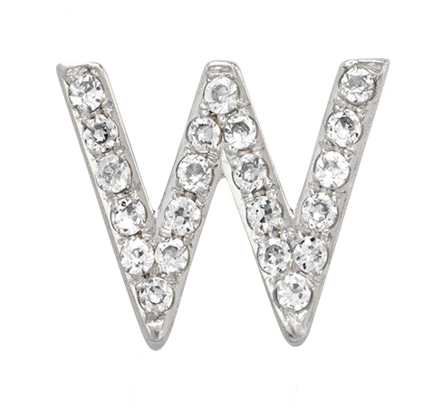 White Gold, White Diamond Letter Bead - Image 25