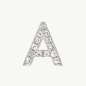 White Gold, White Diamond Letter Bead - Image 29